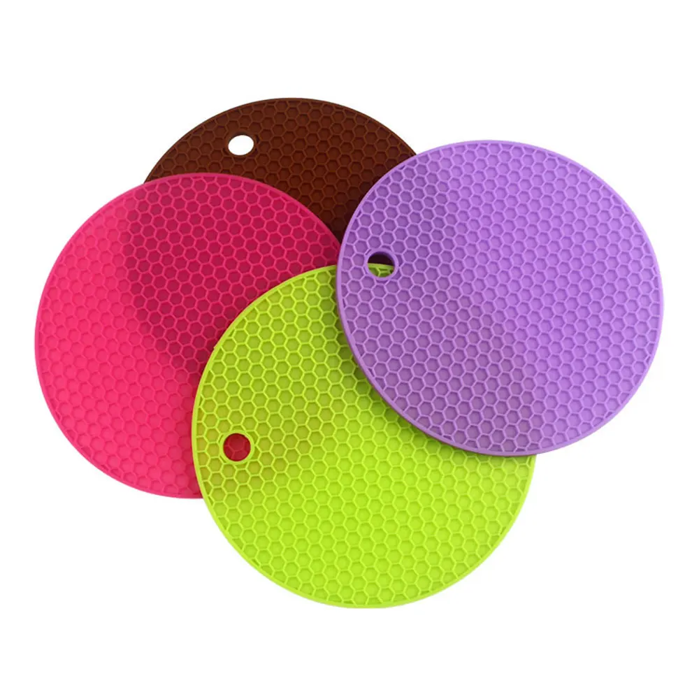 Round Heat Resistant Silicone Honeycomb Mat Drink Cup Coasters Non-slip Pot Holder Table Placemat Kitchen Tools Accessories