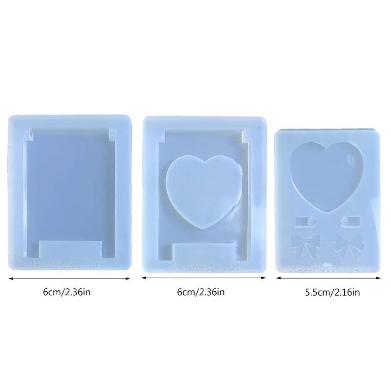 Resin Keychain Mold Silicone Foldable Plate Pendant Resin Mold Heart Photo Frame Silicone Mold DIY Jewelry Making Mold