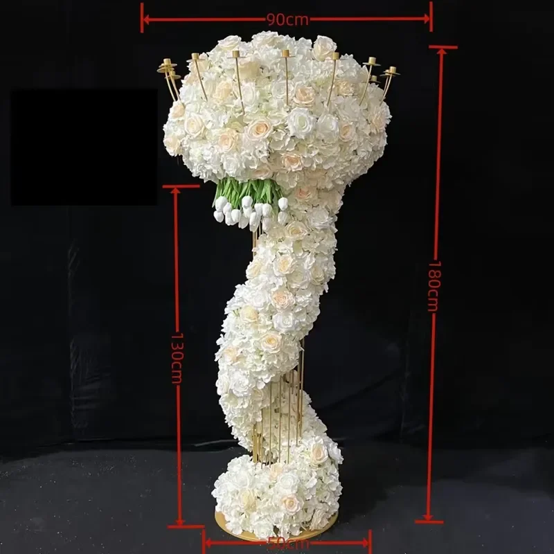 Vintage Metal Floor Candlestick 16 Head European Style Road Guide Stand for Outdoor Wedding Venue Decoration Flower Holder