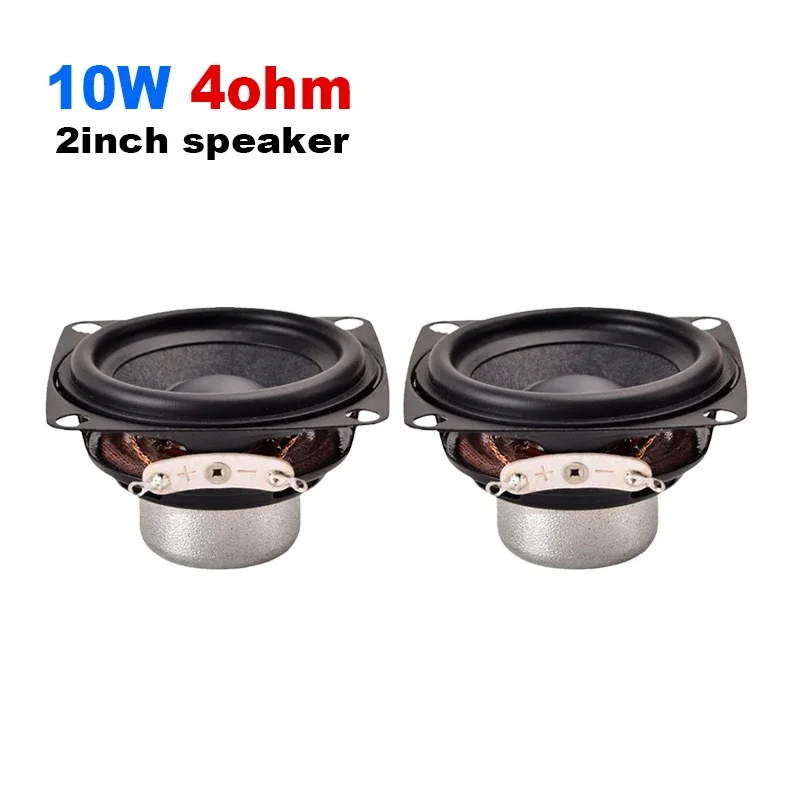 2 قطعة 10 واط 4ohm 2 بوصة كامل المدى المتكلم مزدوج قوي ندفيب مكبر الصوت المغناطيسي 52 مللي متر مكبر الصوت للمنزل خيوط Hifi بلوتوث الصوت