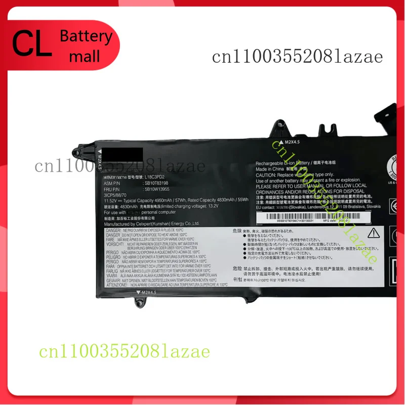 Batteria originale L18L3PD1 L18M3PD1 L18C3PD2 per Lenovo ThinkPad T490s T495s T14s