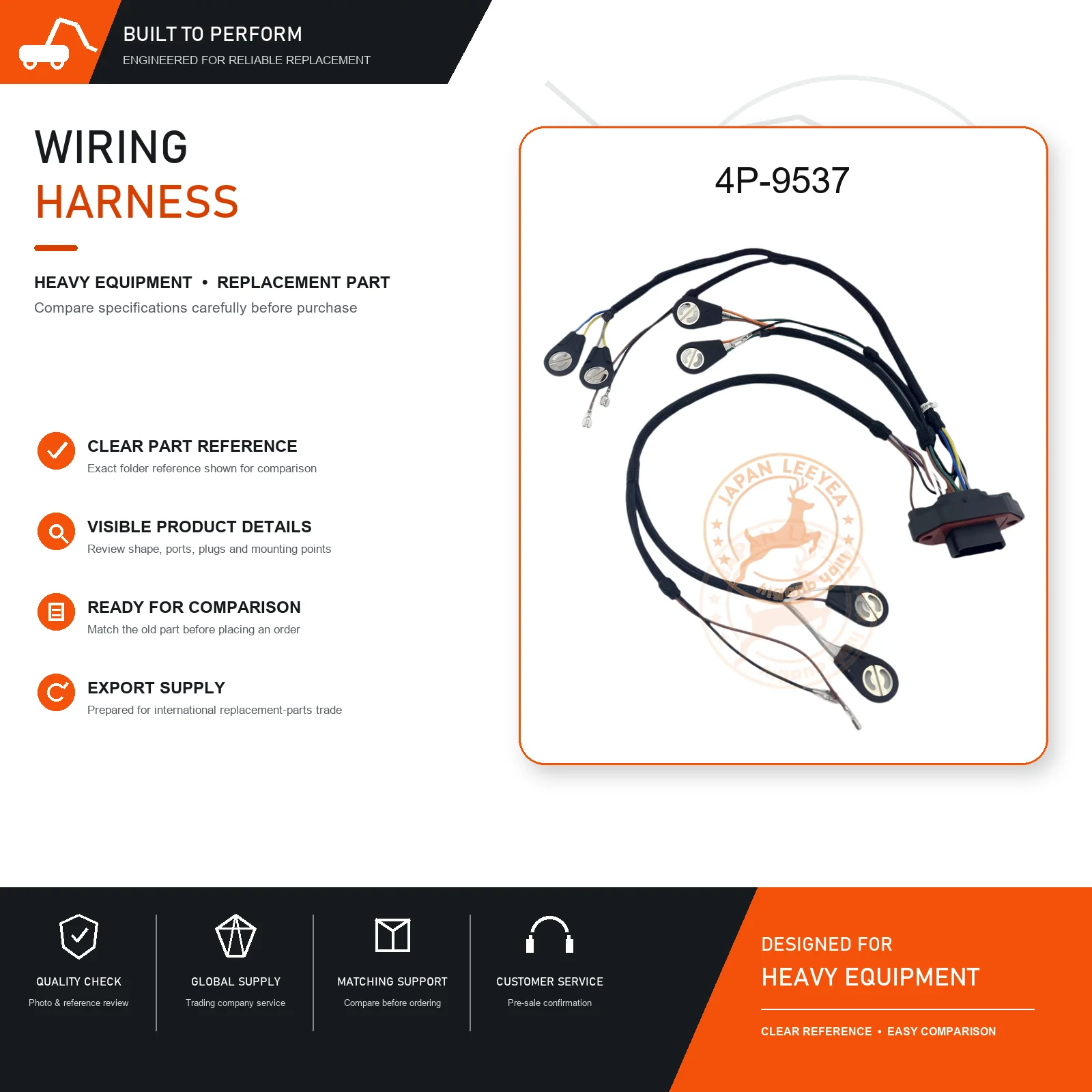 Injector and Engine Brake Wiring Harness 4P-9537 for 3176B 3176C C-10 C-12 345B Replacement