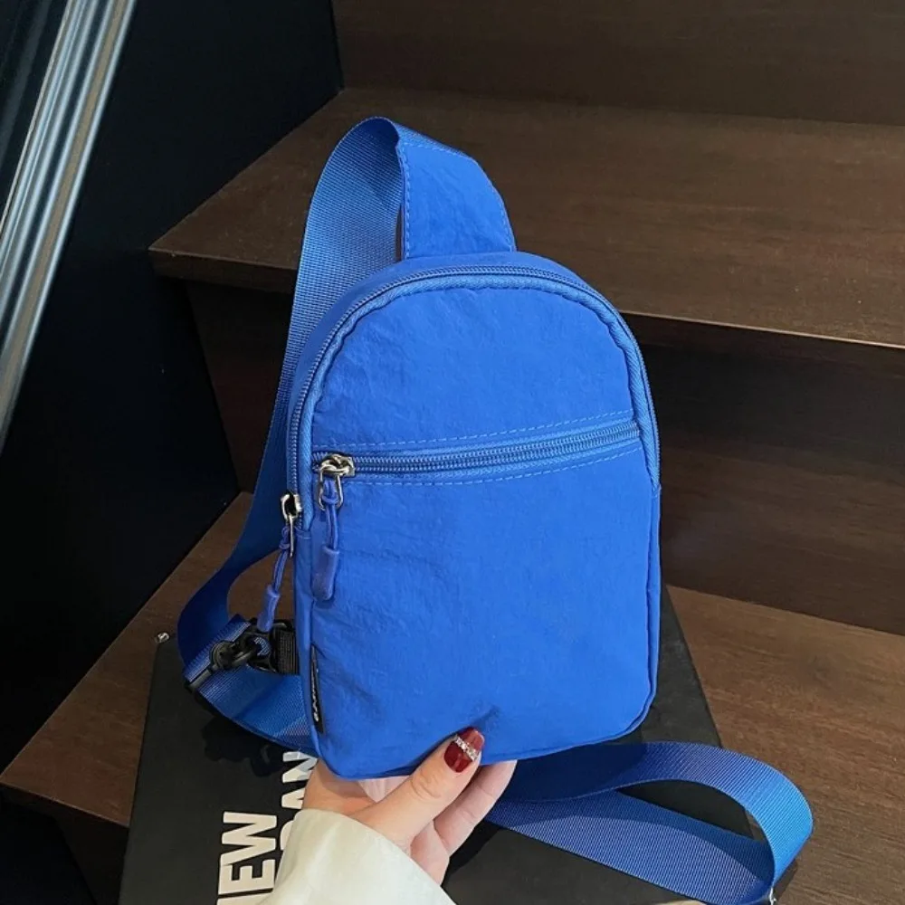 

Nylon Chest Bag Large Capacity Korean Style Sports Fanny Pack Adjustable Shoulder Sling Bag Crossbody Phone Pouch Travel