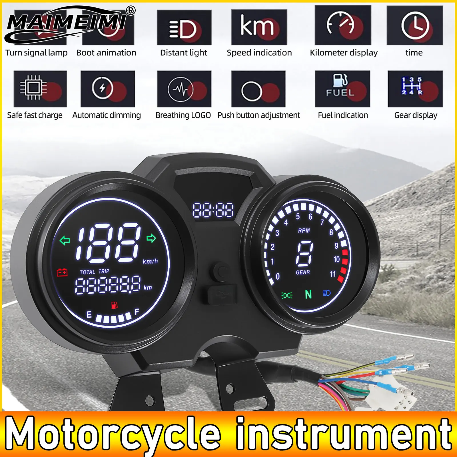 AD عداد سرعة لدرجة نارية لوحة القيادة تعديل الملحقات الرقمية أداة الجمعية شاشة عرض إلكترونية ل 150Gato