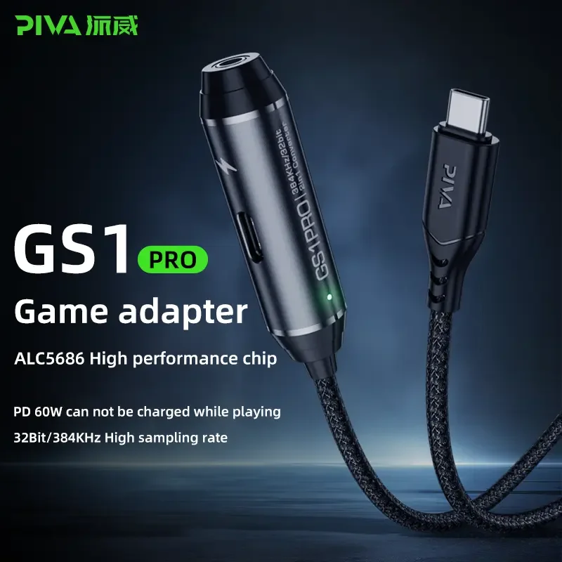 PIVA GS1 Pro Adapter Type-C Interface Earphone Converter Tablet PD Fast Charge 2-in-1 Gaming Suitable for Apple iPad Pro