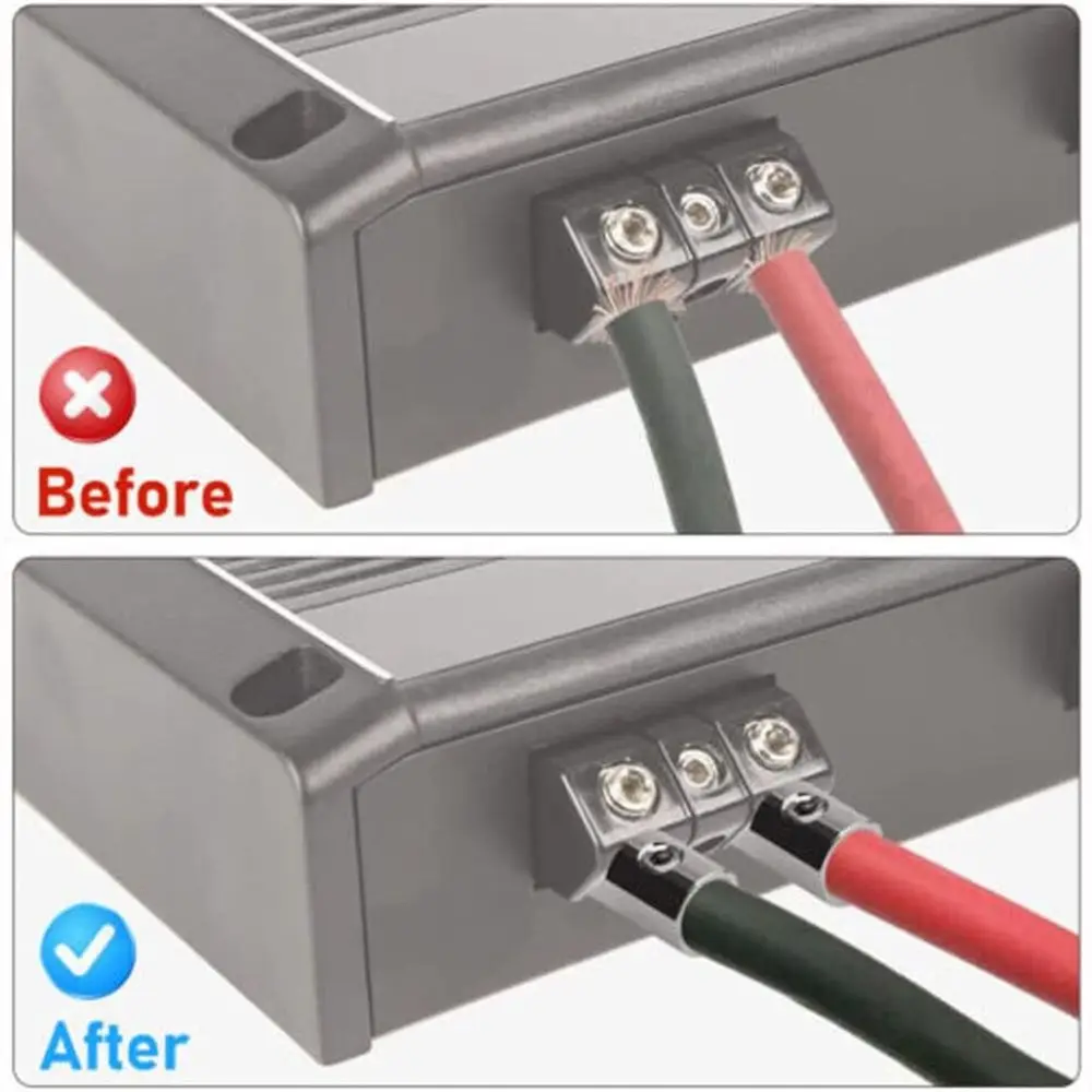 Durable Aluminum Car Audio Connector 1/0 AWG To 4 AWG Silver Amp Input Reducer Car Audio Modified Connector