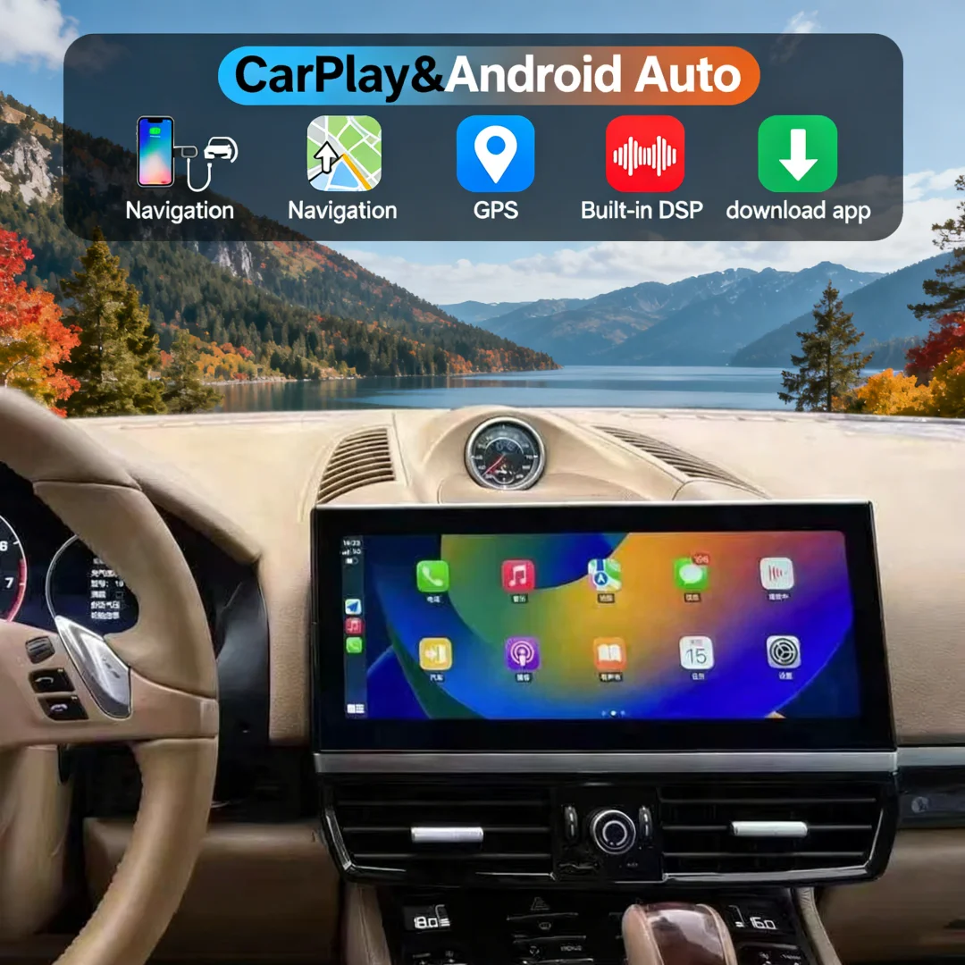 Auto  Stereo For Porsche Cayenne 2010 -2016 Carplay Android 13 Car GPS Navigation  Multimedia Player HeadUnit Radio Media Satnav
