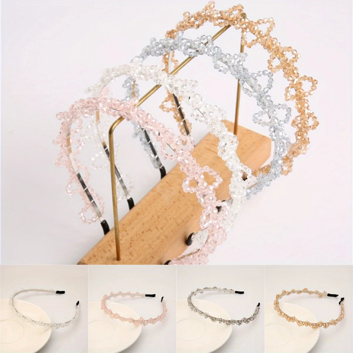 

Bohemian Beaded Headband with Floral Pattern Hand-Woven Irregular Design Forest Theme Vacation Hair Accessory