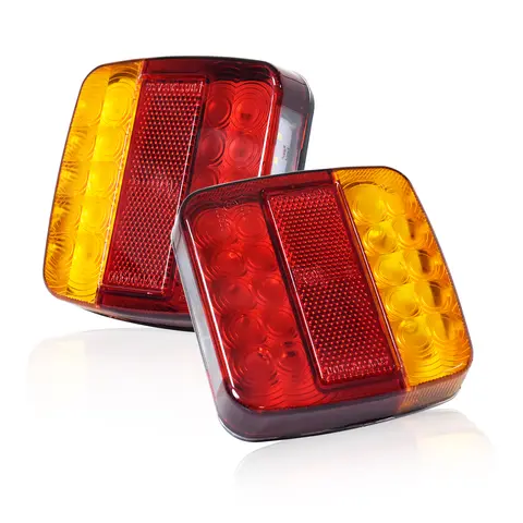 2Pcs LED Tail 12V/24V Mulfunctional Lamp for Brake/Reversing/Fog/Turn Signals/Truck/Trailer/RV/SUV
