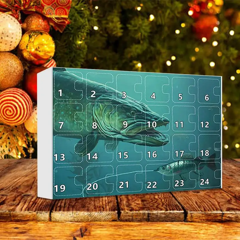 

Christmas Fishing Advent Colorful Practical Calendar Creative Fishing Advent Lures Realistic 24-Day Christmas Fishing Calendar