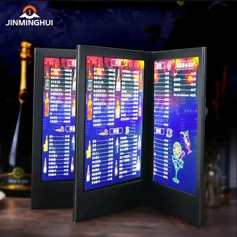 Portable A4 A5 LED Menu Board Waterproof Acrylic Light Panel Leather Cover Single Sided Display for Restaurant Bar Big View