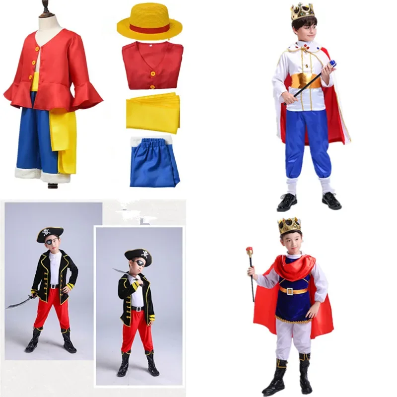 Charming Costume for Child Fantasy European Royalty Clothing Kids Halloween Party The Prince Sad Story Cosplay The King Costumes