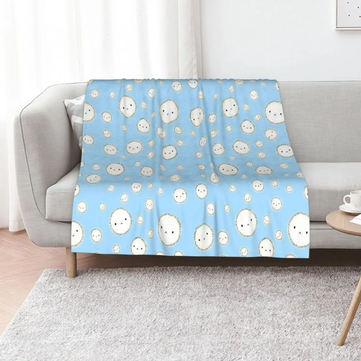 

Noragami Yukine Puffball Pattern Throw Blanket Soft Plush Plaid Designers Plush for sofa Blankets