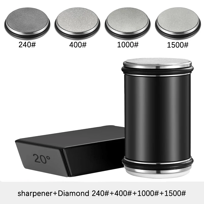 Rollender Messerschärfer, doppelseitiger Diamant-Schleifstein, 15/20 ° Grad magnetischer Winkelrollen zum Schärfen von Küchenmessern