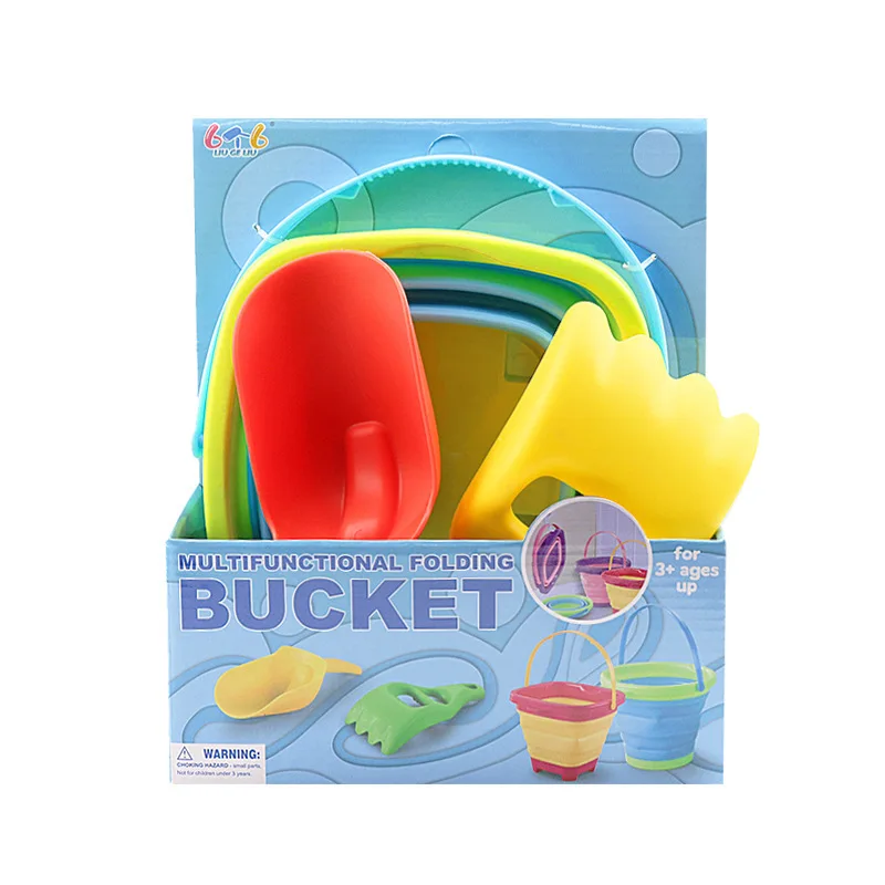 Ensemble de jouets de plage en silicone pour enfants, carré portable avec pelle, jeu de voyage en plein air, vecdu sable, été, E27