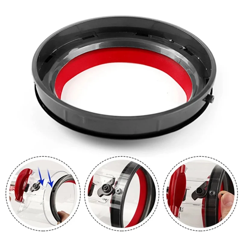 ABNP Per V12 V10 Slim Aspirapolvere Contenitore per la polvere Anello di tenuta fisso superiore Sostituzione del secchio per la polvere Filtro Pulitore Scatola della spazzatura