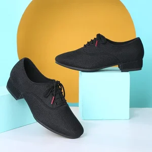 Herren Fashion Dance Schuhe Standard Ballsaal Schuhe atmungsaktives Stricken von niedriger Absatz Übung Männlicher Wettbewerb Moderner Tanzsportschuh Schuh 12 Hauptverkaufssprung tanzen - №5