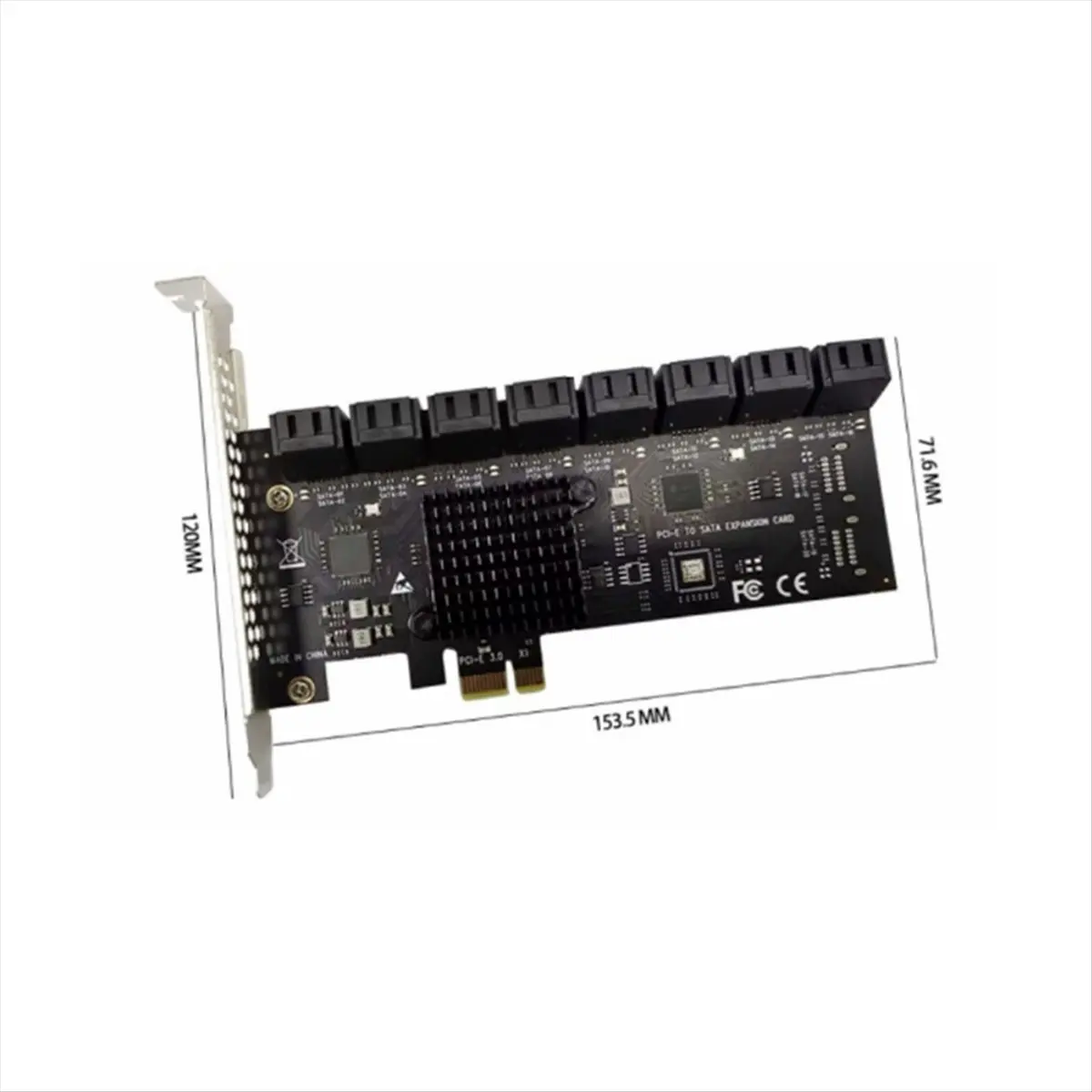 Promotion PCIE SATA Adapter Mining 16 Ports SATA 6Gb to PCI Express Controller Expansion Card PCIe to SATA III Converter for PC