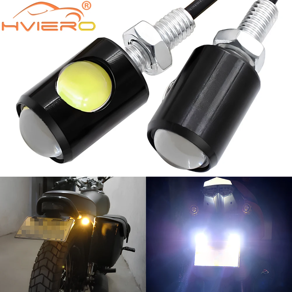2pcs Eagle Eye Led Motorcycle Car Daytime Running Lights Super Bright 12v Turn Signal License Plate Tail Reverse Clearance Lamp