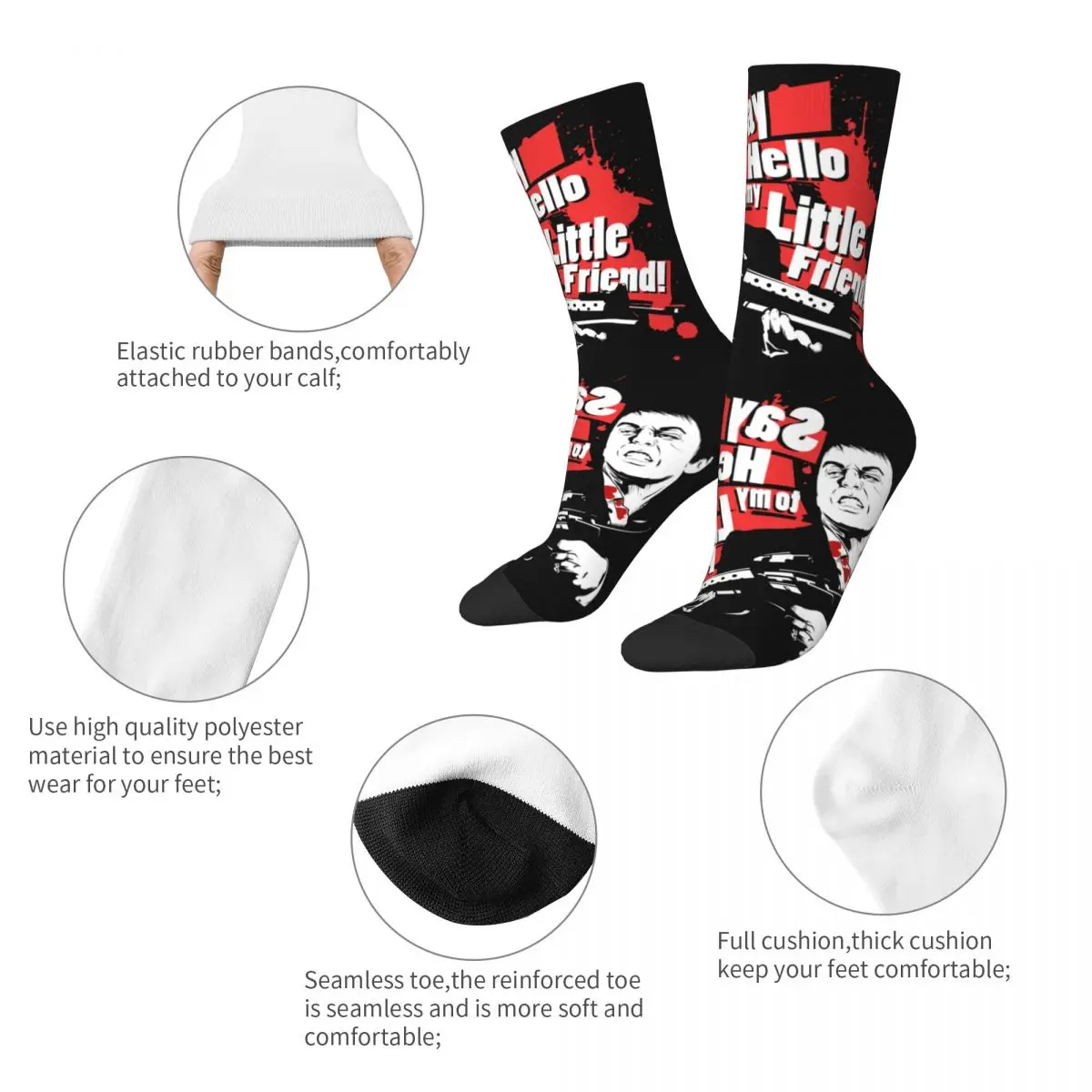 Tony Montana Scarface Socks Hello To my Little Frined Socks accessori