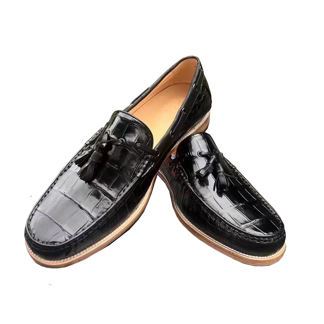 

Новые мужские повседневные туфли из крокодиловой кожи для свадьбы, бизнеса и офиса, лоферы для мужчин