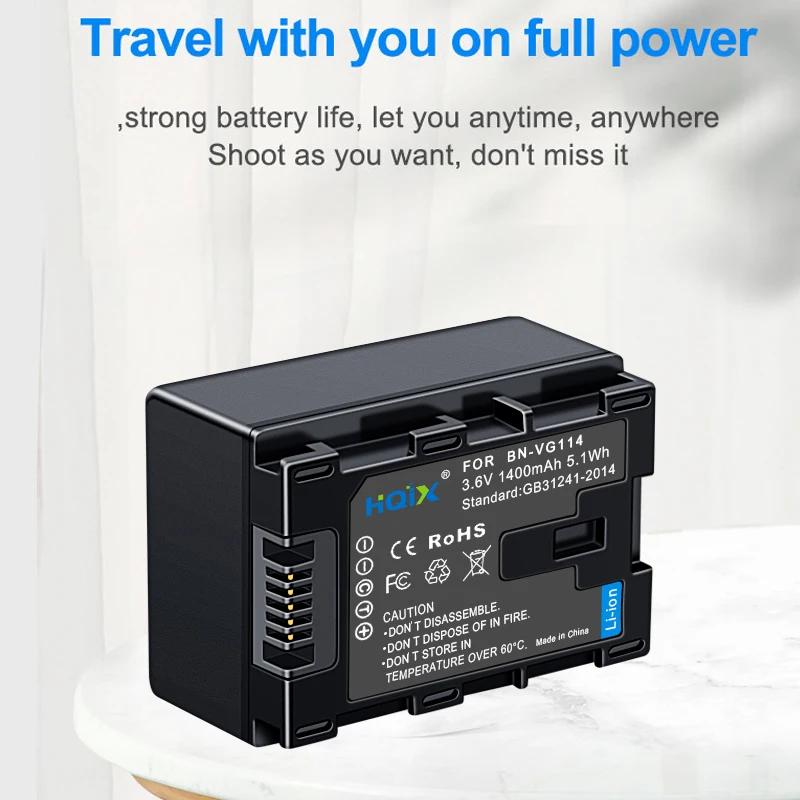 HQIX for JVC GZ-MS110 MS210 MS230 MS250 MG750 MG980 HM30 HM50 HM500 HM330 HM300 HM545 Camera BN-VG114 Dual Charger Battery