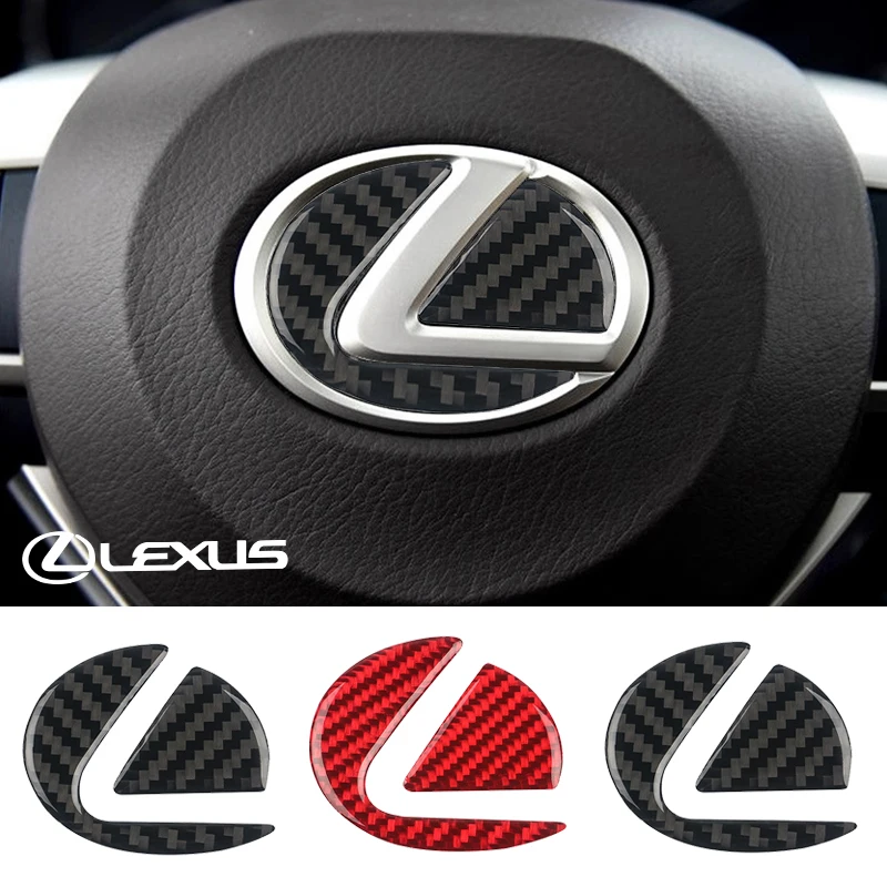 عجلة توجيه سيارة ملصقات الزخرفية ألياف الكربون شعار لكزس F SPORT ES RX NX LS UX LM LX GX LC RZ IS CT GS RC HS SC TX #1