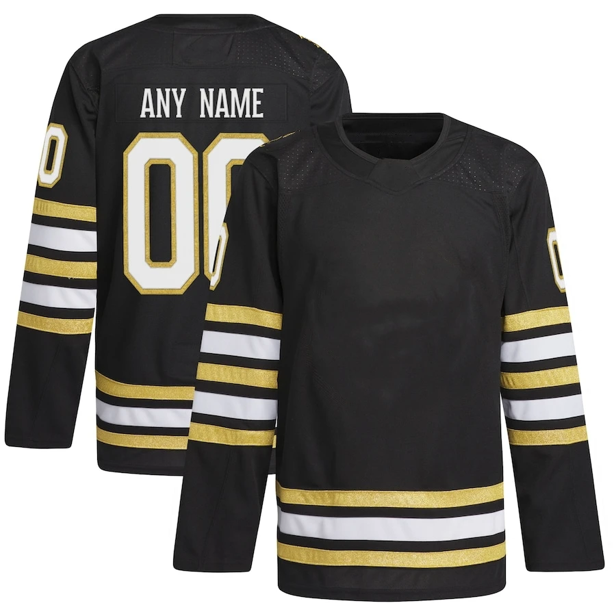 

Hot Sale Stitched Boston Hockey Jersey Name No. 88 David Pastrnak 63 Brad Marchand Ice Hockey Uniform Sport Sweater