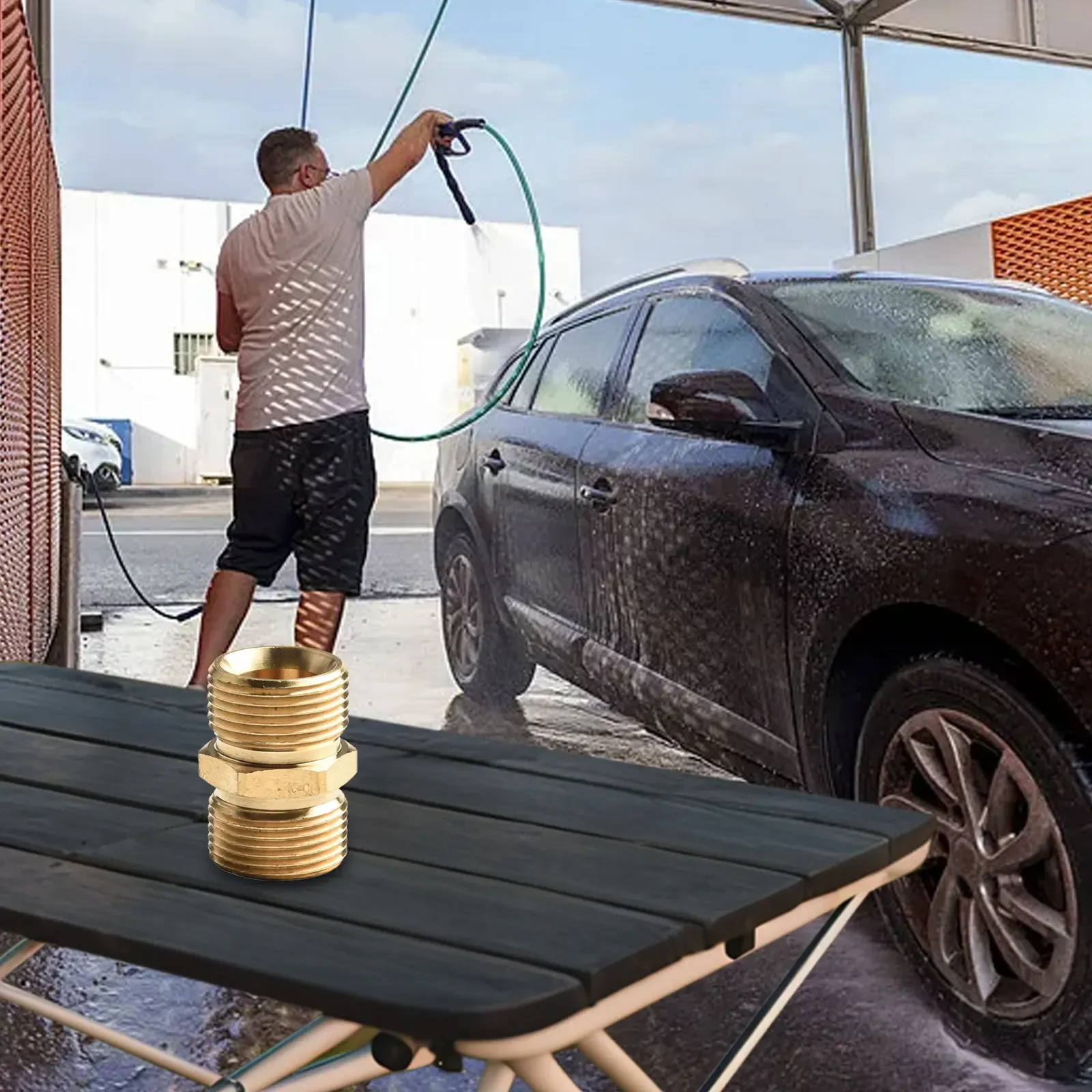 

Brass Male to Male Pressure Washer Hose Adapter M22 Connector for Connecting New Types of High Pressure Washers