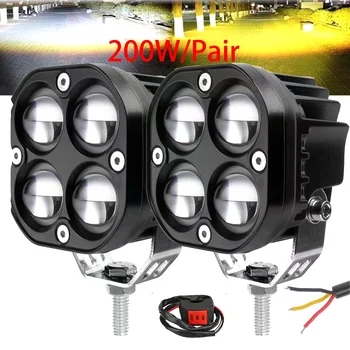 Universal Motorcycle Led Headlights 12v 24v Power 200w Spot Fog Light Car Boat Truck 4x4 Off Road 4x4 Off Road