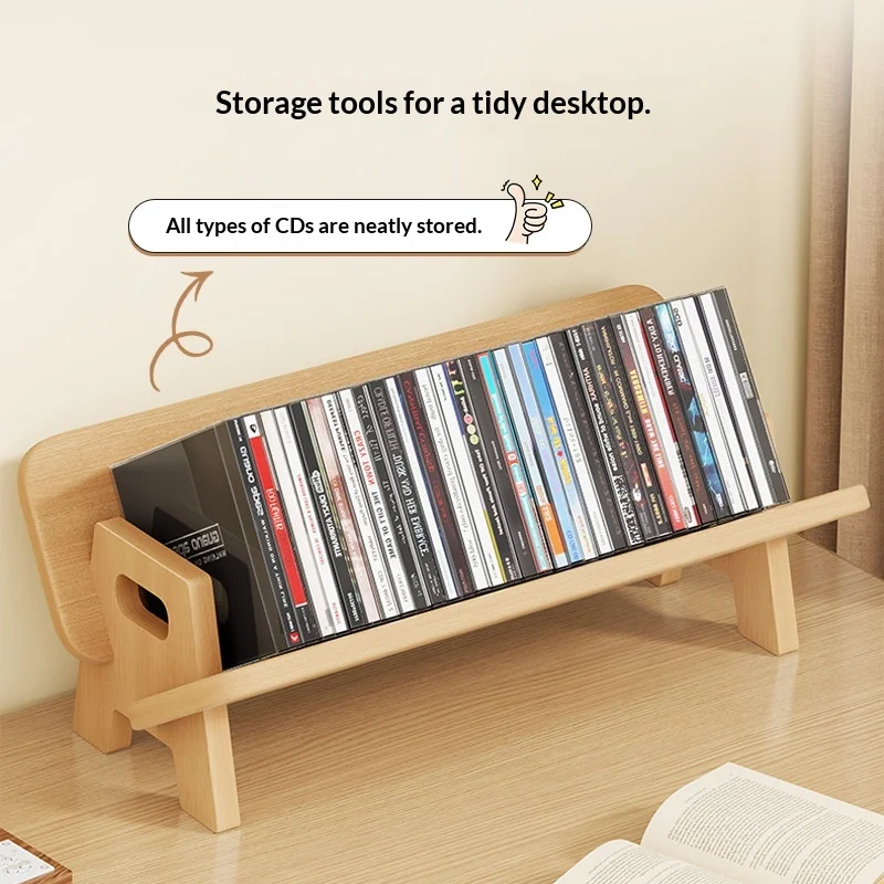 Cd Racks Solid Wood Vinyl Record Storage Rack Album Display Stand CD Organizer Shelf Living Room Studio Office Large Capacity