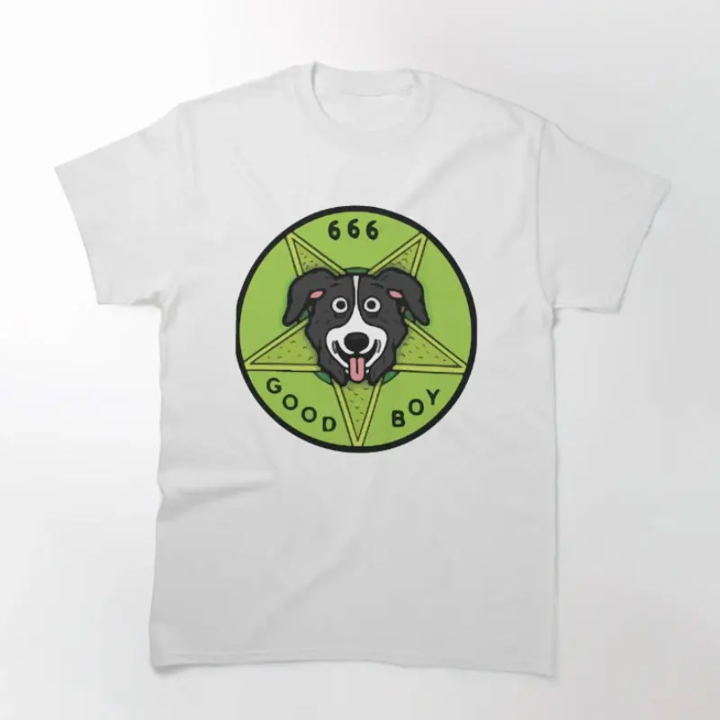 cartoon Mr Pickles T Shirt Men Soft Collie Dog T-shirt O-neck Short Sleeved Funny Tv Adult Adultswim Mature Dog Evil Satan