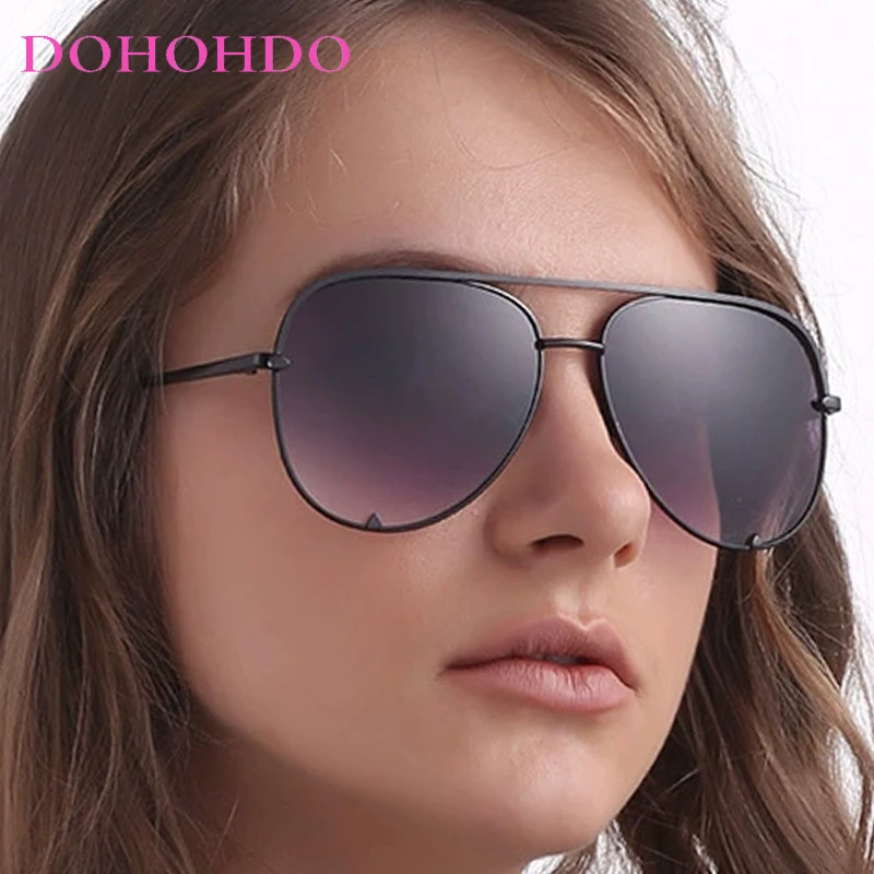 

Fashion Designer Oversized Metal Pilot Women Sunglasses Trendy Vintage Classic Men Eyeglasses Travel Driving Shades Unisex UV400
