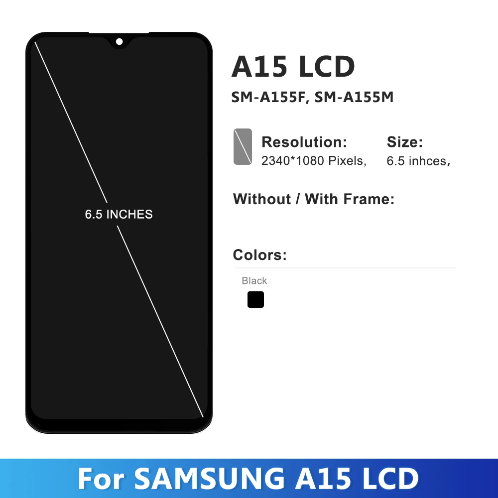 OLED For Samsung A15 4G SM-A155F LCD Display Touch Screen Digitizer Assembly For Samsung A15 5G A156 SM-A156B Screen