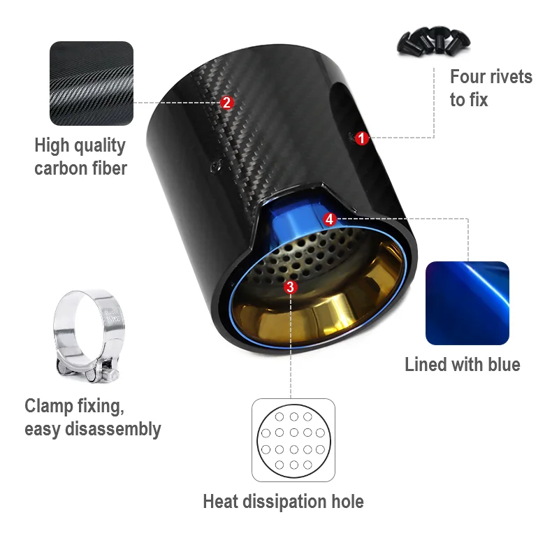 Plug Exhaust Tip For BMW X Series G01 X3 G02 X4 2018-2021 Polished M Performance Style Carbon Fiber Exhaust Tips Nozzle Tailpipe