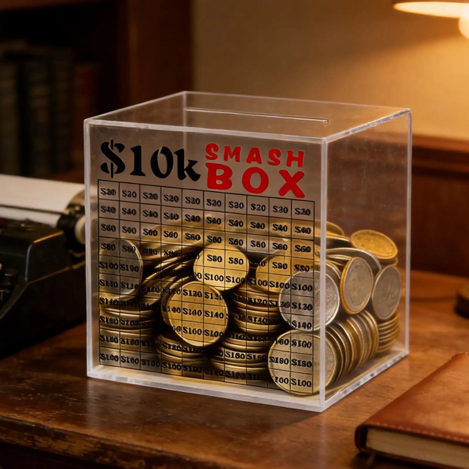 

Копилка для сбережений 10k: Прозрачная, небьющаяся акриловая большая копилка для денег для детей, офисов, учебных комнат, спален, гостиных