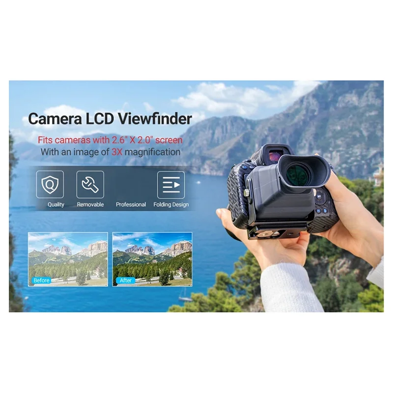 ABKI-3X LCD Viewfinder Camera Camera Eyecup Eyepiece For Nikon Z30 Sony ZV-1 ZV-1F RX100 Canon G7X