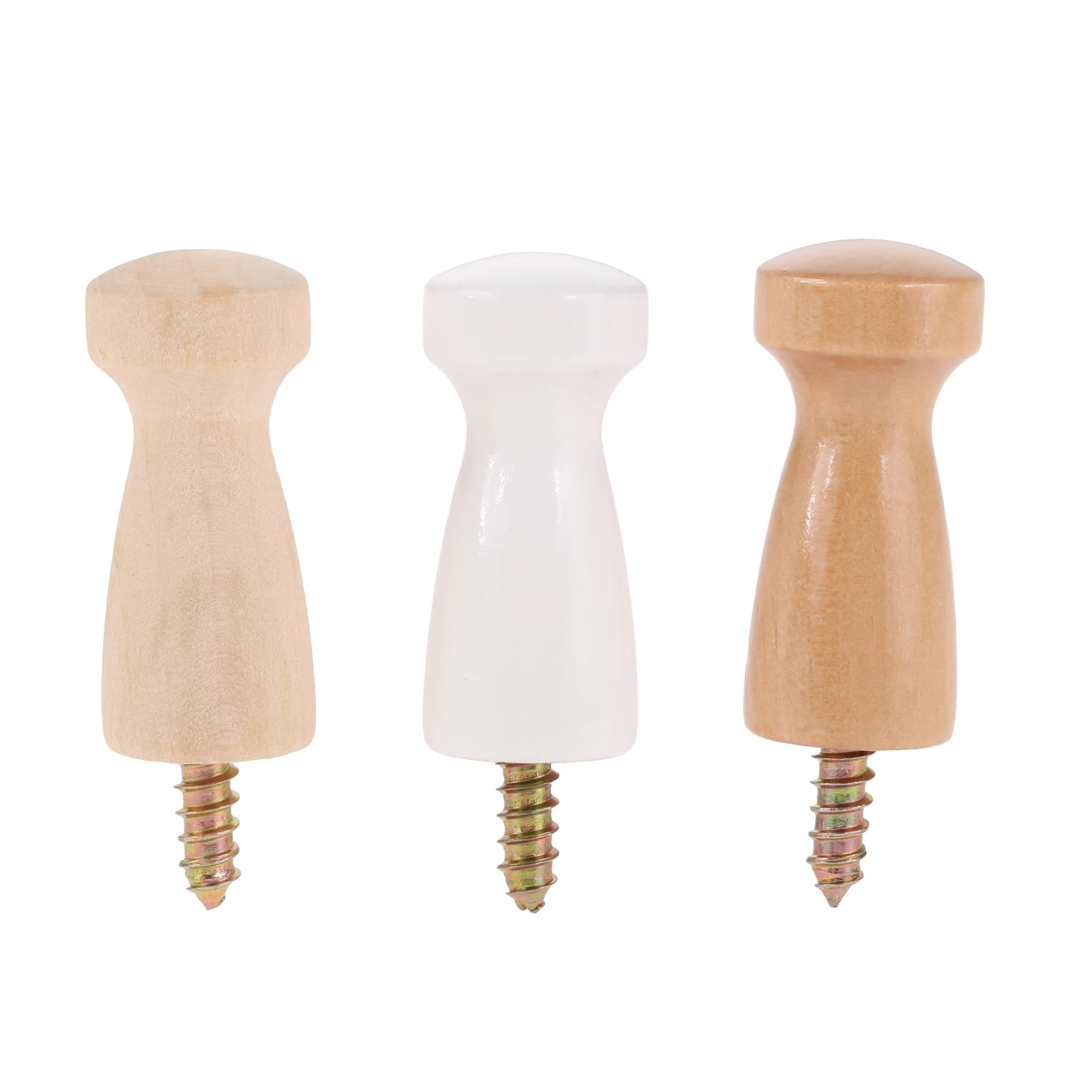 2 Pcs Practical Wood Hook 49*22mm Handbag Backpack Peg Hanger Holder Miniature Craft Material Mushroom Peg People with Screw