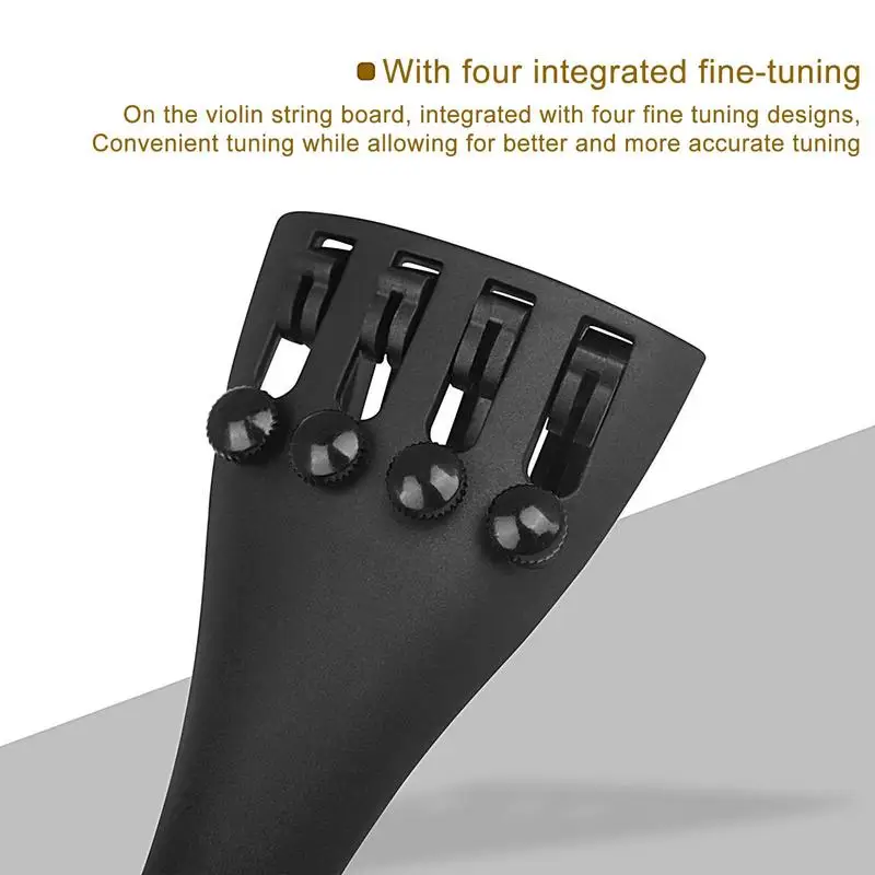 Violin String Plate Carbon Fiber Tailpiece Parts Violin Parts And Accessories With 4 Fine Tuners Musical Instruments Replacement