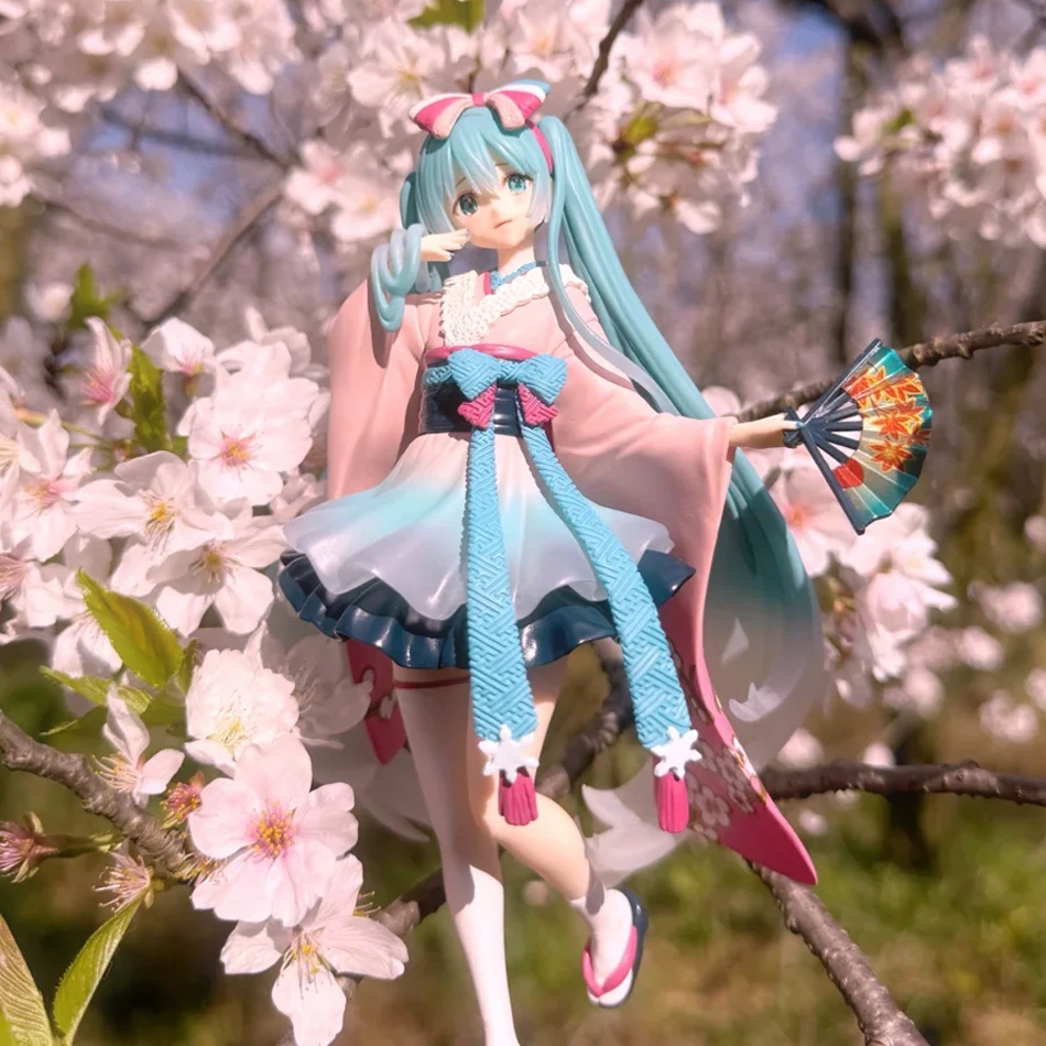 Tersedia Asli FuRyu TENITOL Seri Tokyo Baru Hatsune Miku Kimono Desktop Lucu Anime Action Figure Mainan Hadiah Koleksi Model