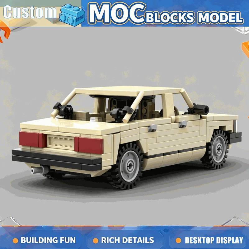 289PCS MOC Custom Classic Car Model Retro Vehicle Creative Building Blocks DIY Assembly Educational Toy Collection Birthday Gift