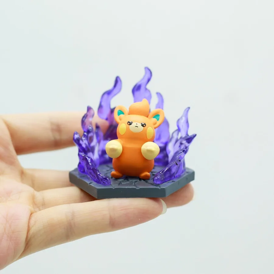 Genuino Pokemon escena de batalla Gengar Eevee fantasma tipo Vs tipo eléctrico juguetes de moda Anime figuras de acción de dibujos animados regalo de cumpleaños