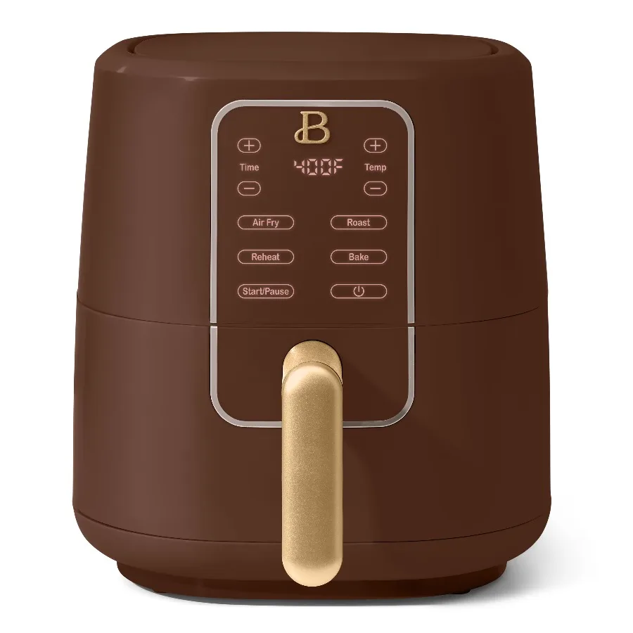 Beautiful 3 Qt Air Fryer with TurboCrisp Technology, EverGood Non-Toxic Ceramic Nonstick Coating, Chocolate by Drew Barrymore