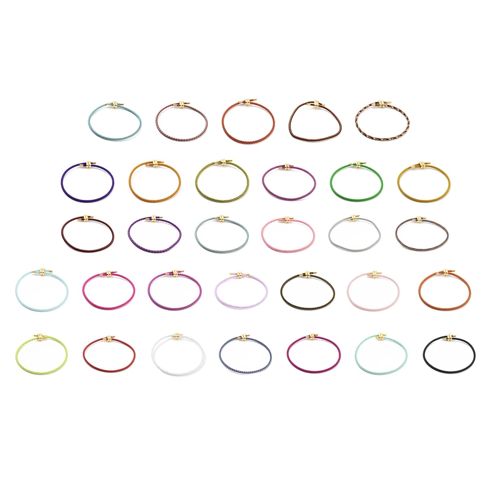 

10pcs Braided Steel Wire Bracelet Making Slider Bead Adjustable Bangle Random Mix Color Friendship Gift Couple Jewelry 8cm