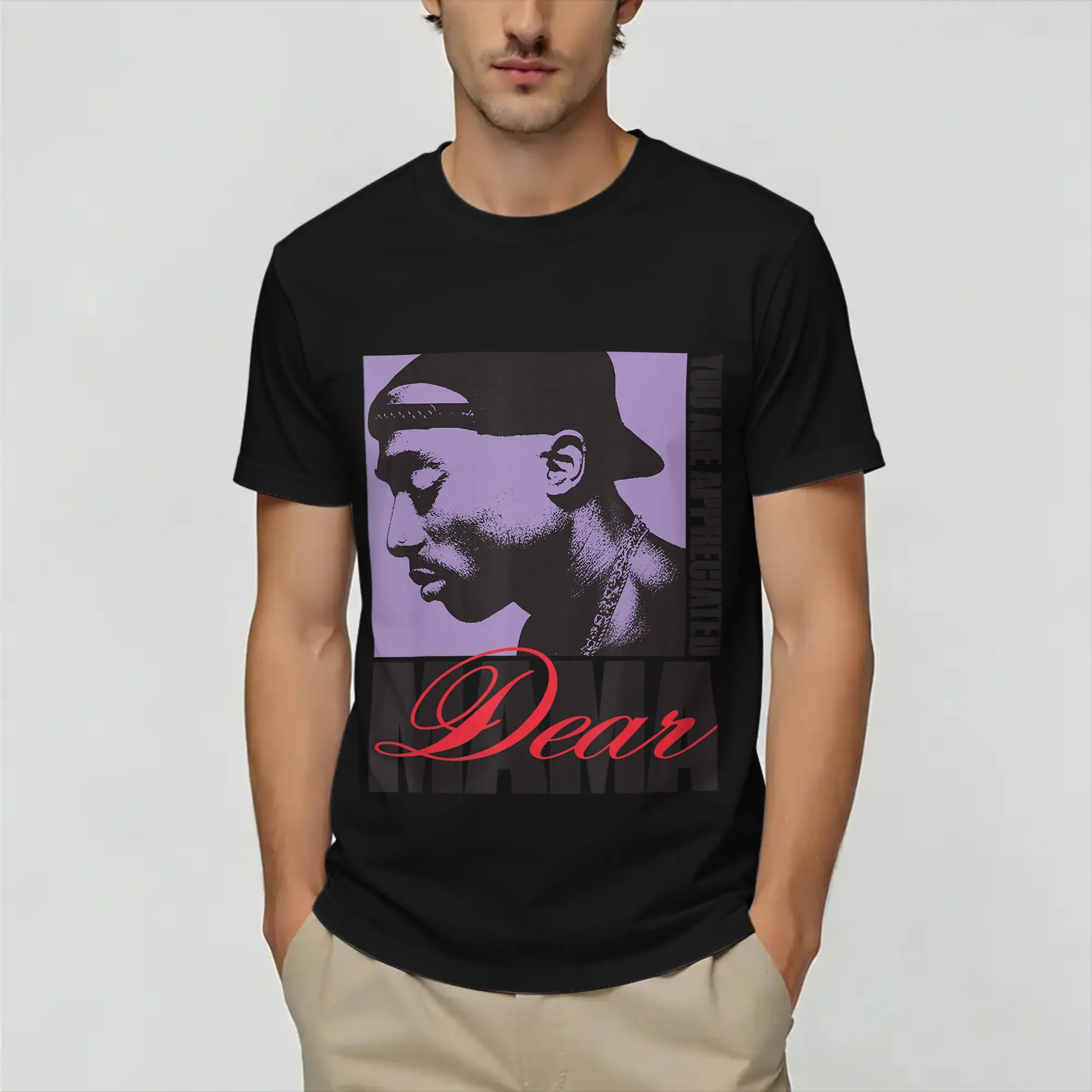Men's T-Shirt Tupacs Music  Funny Pure Cotton Tees Short Sleeve  T Shirt Crew Neck Tops Summer