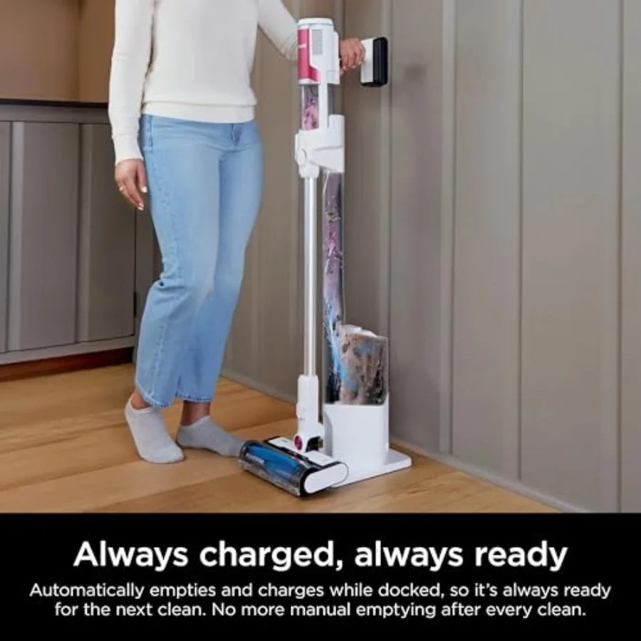 Clean Empty Cordless Stick Vacuum Cleaner Auto-Empty System Self Cleaning Brushroll HEPA Filter Powerful Suction Compact Lightw