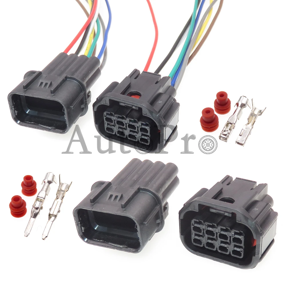 1 Set 8 Hole Automobile AC Assembly Electric Wire Socket For Honda Civic Odyssey LED Headlight/Audio 6189-7423 6181-6850