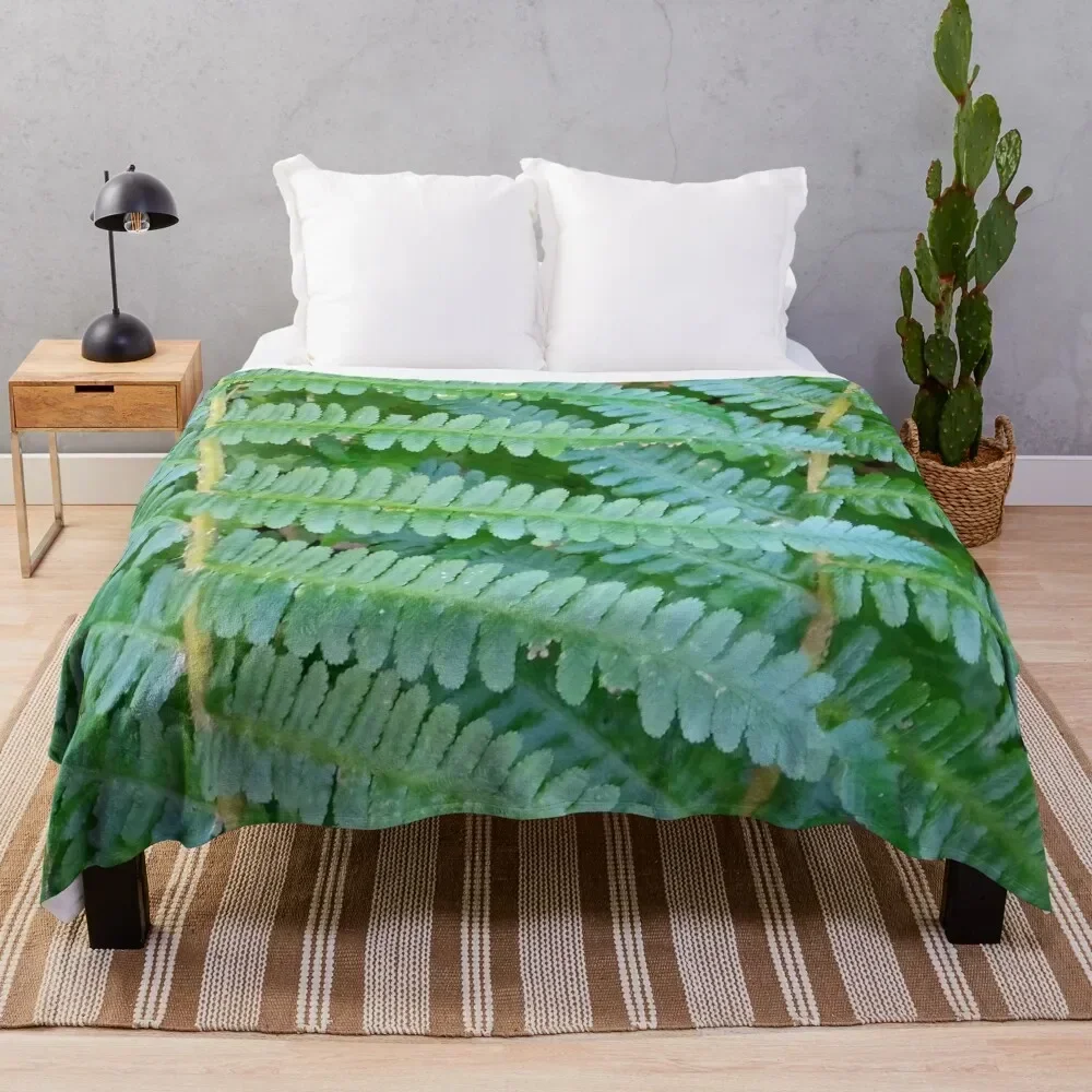 

Green leaves Throw Blanket Travel Size Cozy Blanket for Plane Train