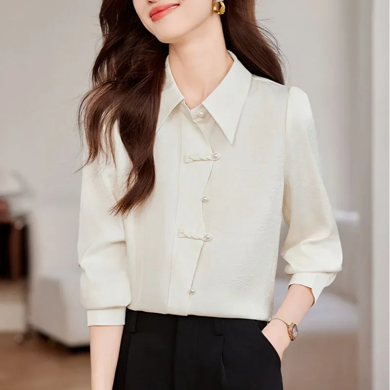 New Long Sleeve Women Shirt Turn Down Collar Shirt Blouse Women Tops Blouses Shirts Camisas Blusa Blusas Camisas De Mujer M435