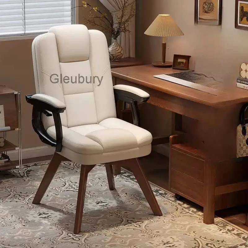 Conference Wooden Office Chair Leather Designer Computer Desk Office Chair Luxury Throne Sillas De Oficina Library Furniture